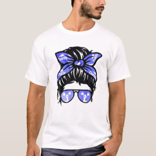Camiseta Mulheres Animam Mamãe Cheerhead Mãe Leopard Chee