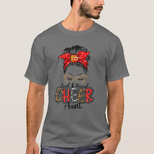 Camiseta Mulheres animam tia Cheerhead tia Leopard Mensagem