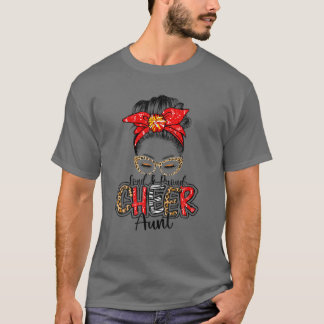 Camiseta Mulheres animam tia Cheerhead tia Leopard Mensagem