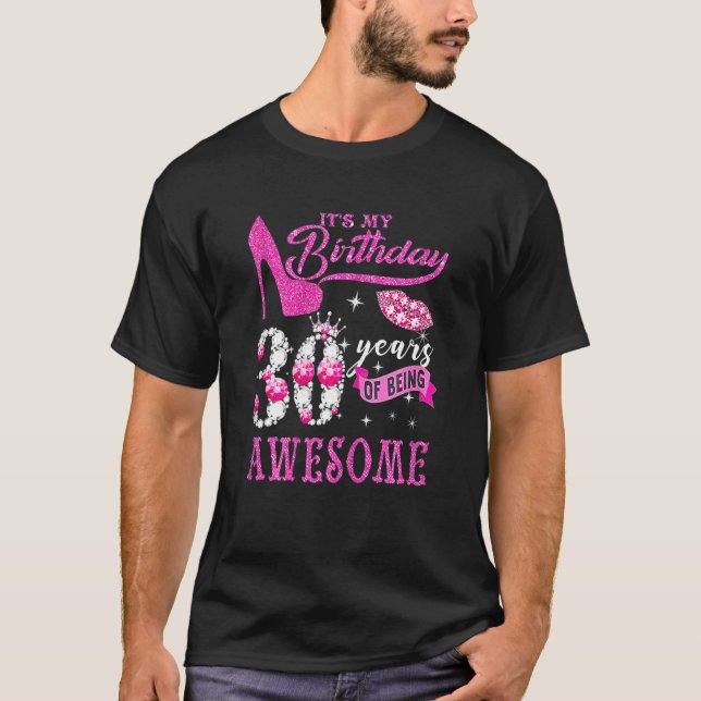 Camiseta Mulheres aniversário de 30 anos Calçados Engraçado (Frente)