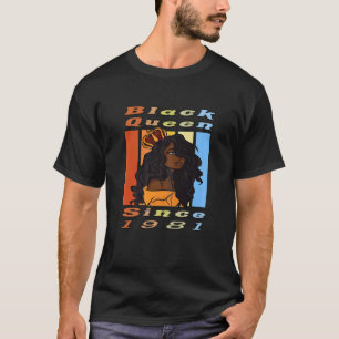 Camiseta Mulheres aniversário de 40 anos Black Queen Desde