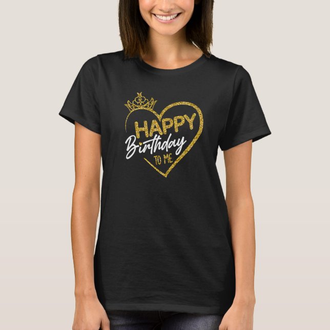Camiseta Mulheres Aniversário Rapariga Rainha Feliz Anivers (Frente)