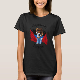 Camiseta Mulheres Antiguan Aquarius Rainha Afro-Africana Zo