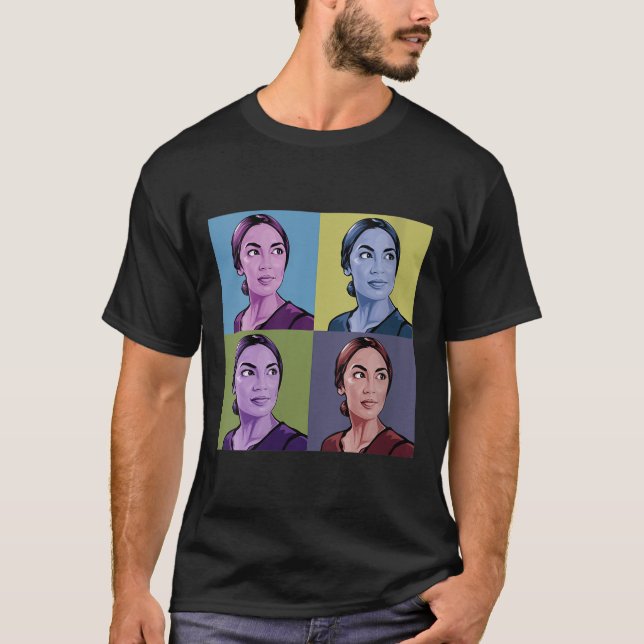 Camiseta Mulheres Aoc Alexandria Ocasio-cortez Primeira Mul (Frente)