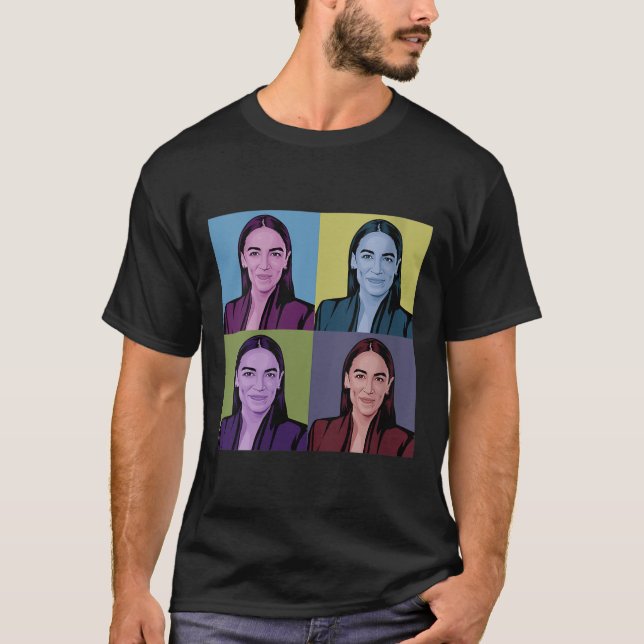 Camiseta Mulheres Aoc Alexandria Ocasio-cortez Primeira Mul (Frente)