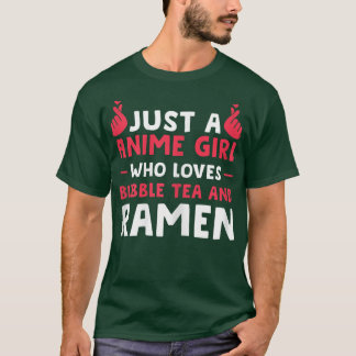 Camiseta Mulheres Apenas um chá de bolhas de animas e ramen