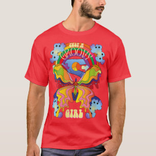 Camiseta Mulheres Apenas Uma Garota De Groovy Retro Rainbow