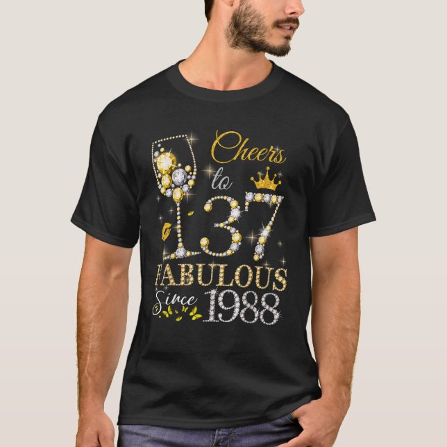 Camiseta Mulheres aplaudem 37 anos EST 1988 37º aniversário (Frente)