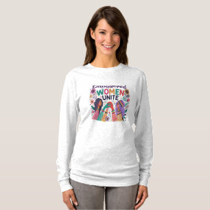 Camiseta Mulheres Apoderadas Unem-se - Design Feminina Negr