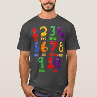 Camiseta Mulheres aprendendo números de matemática contando
