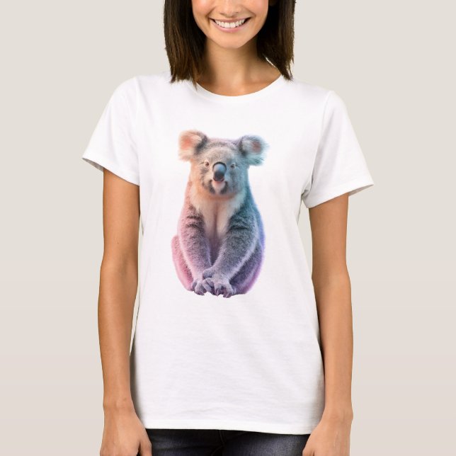 Camiseta Mulheres Artísticas de Koala com Gradiente de Arco (Frente)