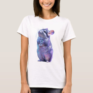 Camiseta Mulheres Artísticas Vibrantes de Aquarela Chinchil