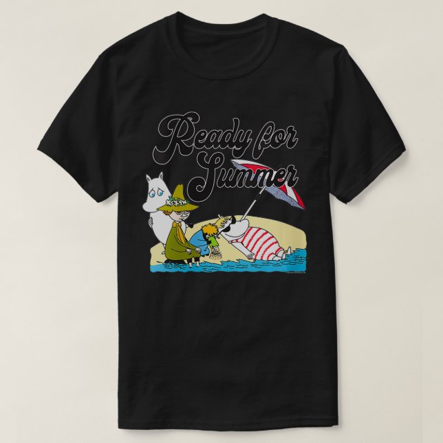 Camiseta Mulheres As Moomins Prontas para o Verão VNeck (Frente do Design)