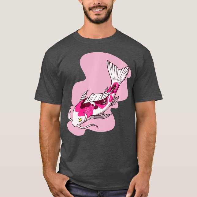 Camiseta Mulheres Asiáticas Peixes Koi Premium Japonês (Frente)