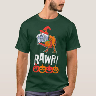 Camiseta Mulheres assustadas assustadas Dia das Bruxas TRex