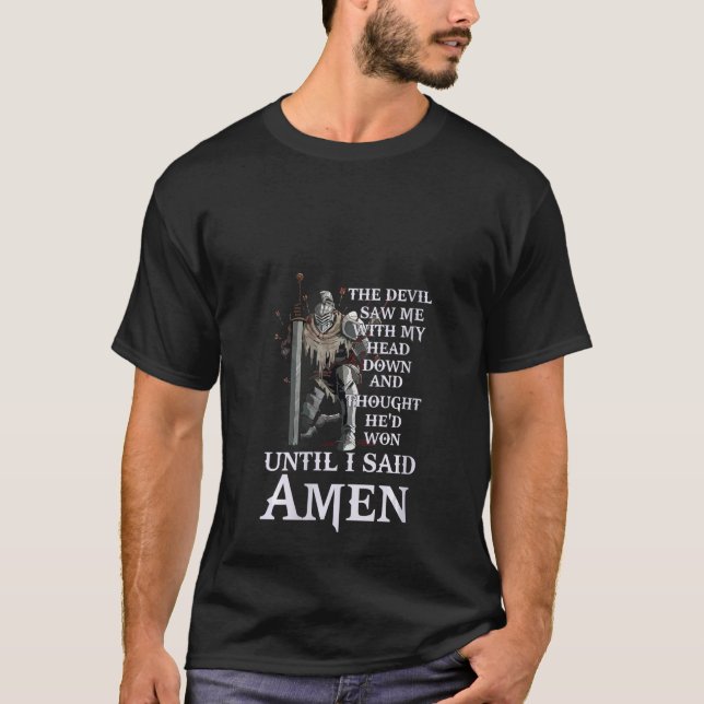 Camiseta Mulheres Até Eu Dizer Amen Christian Para A Igreja (Frente)