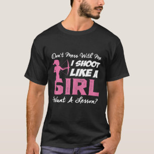Camiseta Mulheres Atirem Como Uma Garota Quer Uma Lição Ar