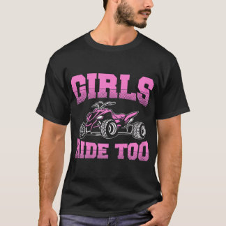 Camiseta Mulheres ATV Engraçadas Quatro Rodas Meninas Quad 