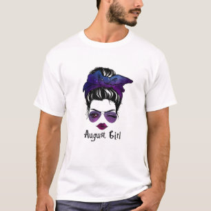 Camiseta Mulheres August Garota Galáxia Cara Piscar os olh