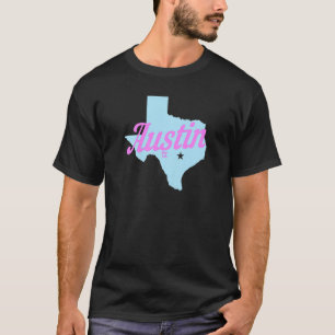 Camiseta Mulheres Austin Texas TX Estado Mapa do Orgulho da