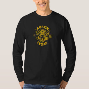 Camiseta Mulheres AUSTIN TX Com Ilustração de Cabeça de Mor