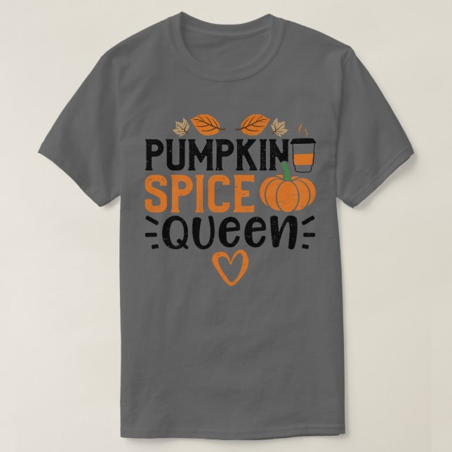 Camiseta Mulheres Autumn Pumpkin Spice QueenPumpkin Sayings (Frente do Design)