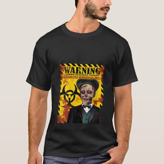 Camiseta Mulheres Avisando Pessoal Autorizado Apenas Zombie (Frente)