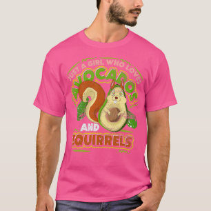 Camiseta Mulheres Avocado Lover Meninas Floresta Esquilo An