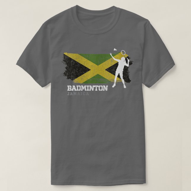 Camiseta Mulheres Badminton Jamaica Net Games Player B (Frente do Design)
