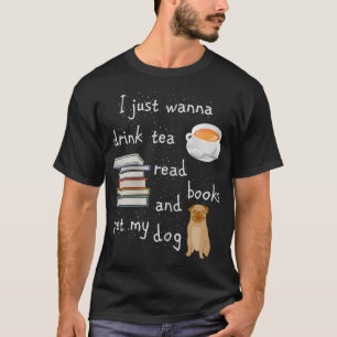 Camiseta Mulheres Bebem Chá Lêem Livros Acariciam Cachorro