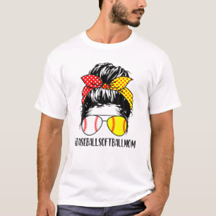 Camiseta Mulheres Beisebol Amam Mamãe A Vida Mess