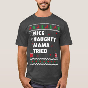 Camiseta Mulheres Bela Lista Malvada Design de Natal Feia