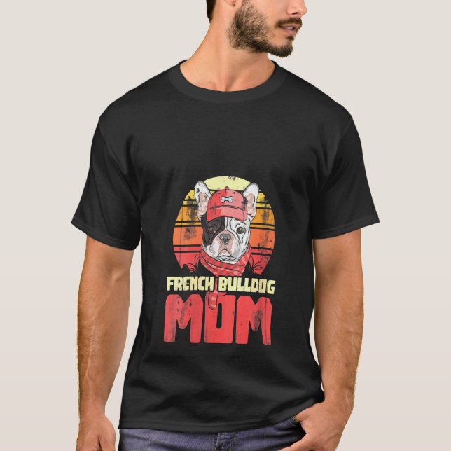 Camiseta Mulheres Belas Pet Parente Cachorro Mamãe Buldoso  (Frente)