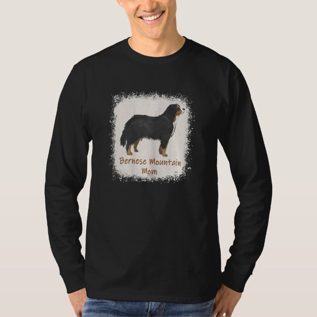 Camiseta Mulheres Bernese Mountain Mamãe Sangrava Cachorro (Frente)