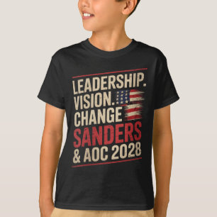 Camiseta Mulheres Bernie Sanders E Aoc 2028 Para O Presiden
