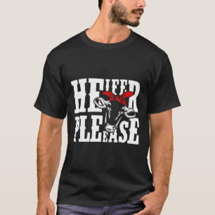 Camiseta Mulheres Bezerro Por Favor Vaca Com Bandana Vermel