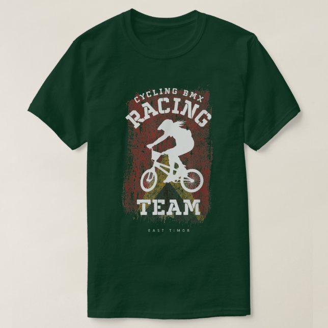 Camiseta Mulheres BMX Bike East Timor Banking Cycling Rac (Frente do Design)