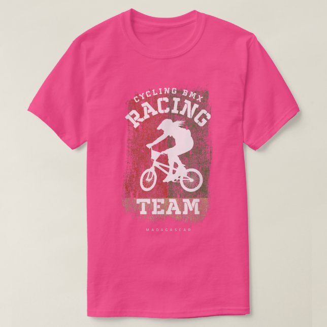 Camiseta Mulheres BMX Bike Madagascar Banking Cyclking Rac (Frente do Design)
