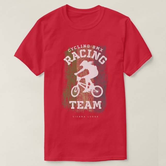 Camiseta Mulheres BMX Bike Sierra Leone Banking Cycling R (Frente do Design)