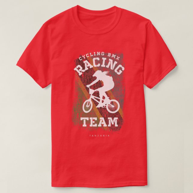 Camiseta Mulheres BMX Bike Tanzânia Banking Cycling Racing (Frente do Design)