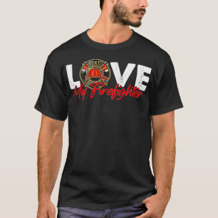 Camiseta Mulheres Bombeiros Esposa Bombeiros Amam Meu F
