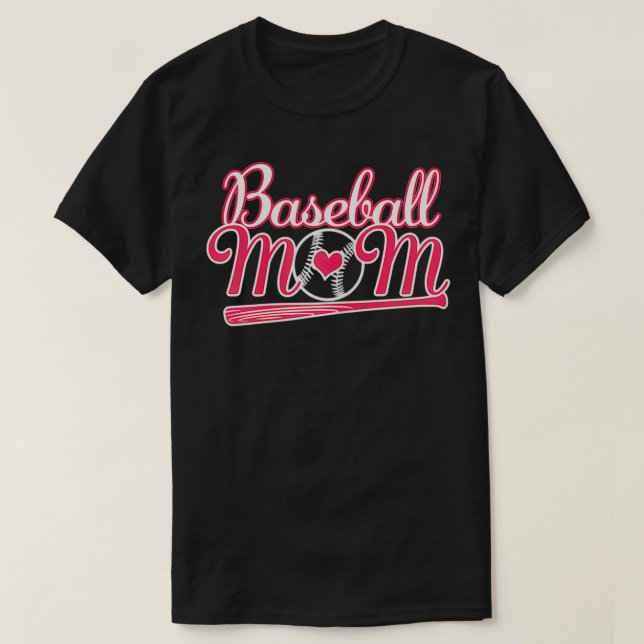 Camiseta Mulheres bonitas amam beisebol mãe toca coração mã (Frente do Design)