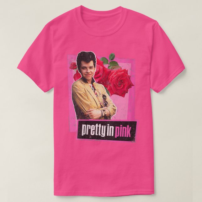 Camiseta Mulheres Bonito no Rosa de Pata Rosa VNeck (Frente do Design)