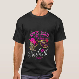 Camiseta Mulheres Boots Booze Besties Nashville Girls Trip