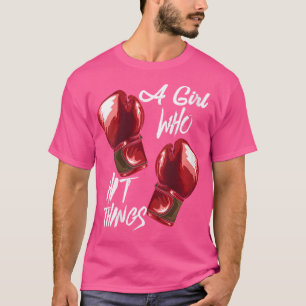 Camiseta Mulheres Boxando Kickboxe Uma Garota Que Atingiu A
