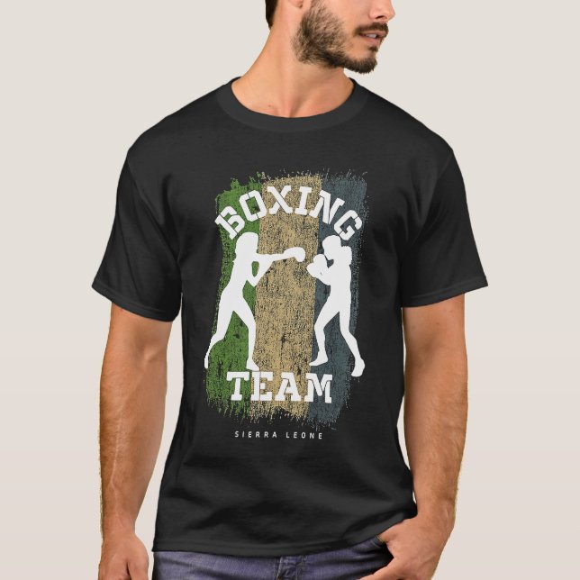 Camiseta Mulheres Boxando Serra Leoa Combatendo Esportes B (Frente)