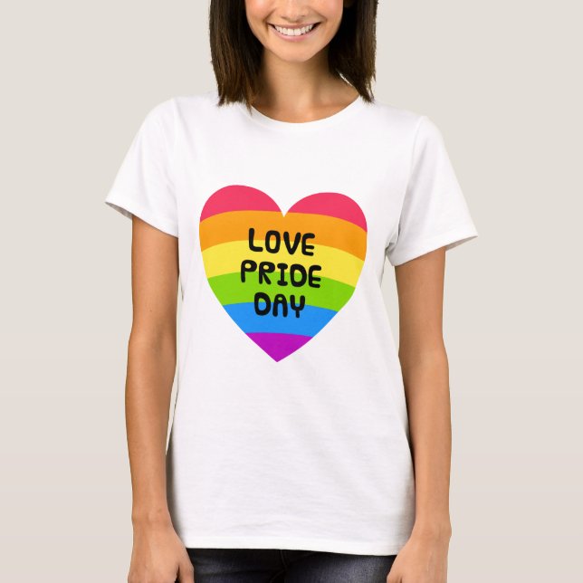 Camiseta Mulheres brancas do Dia do Orgulho do Amor (Frente)