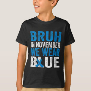 Camiseta Mulheres Bruh Em Novembro Vestimos Diabetes Azuis