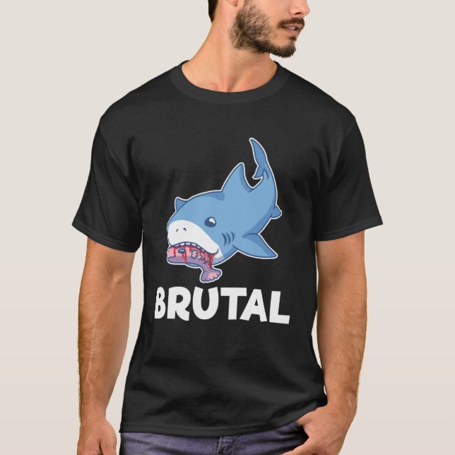 Camiseta Mulheres brutais que pescam tubarões (Frente)