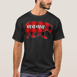 Camiseta Mulheres Buffalo Xadrez Mamãe Ursa Mamãe Oferece N